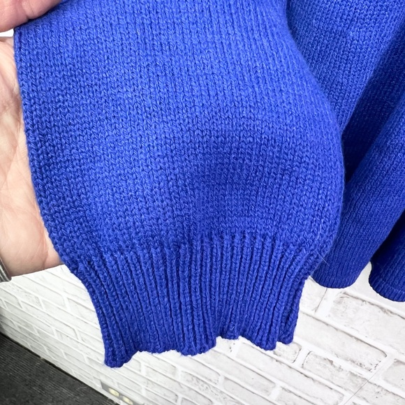 NWT($68)🤩 |•CHELSEA & THEODORE•| Cobalt Blue Flutter Bottom Sweater Size Large - Picture 5 of 7